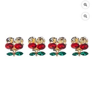 Enchante Small Rhinestone Cherry Claw Hair Clips 4-Pack